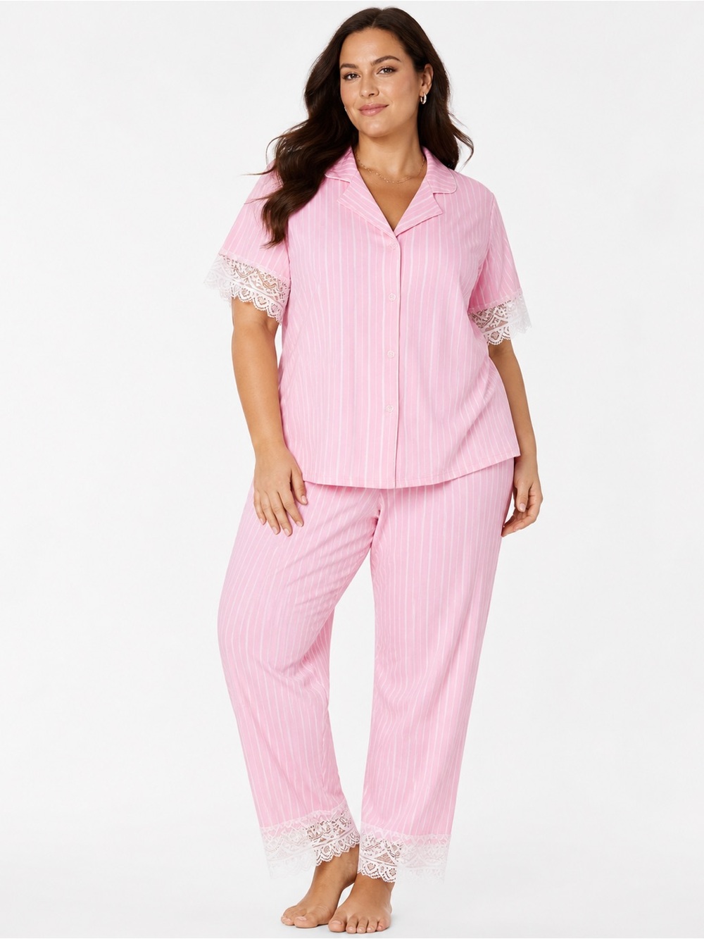 Comfy CUTE Pink Pajama Set L NWT Chic Soft Sleepwear Lounge Chic Bridal Vacation